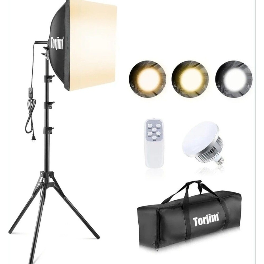 Torjim Photography 16'' x 16'' Pro Softbox Lighting Kit w/Remote & Carry Bag
